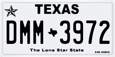 TX license plate DMM3972