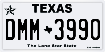 TX license plate DMM3990