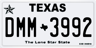 TX license plate DMM3992