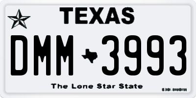 TX license plate DMM3993