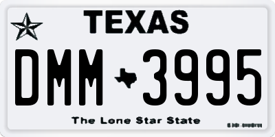 TX license plate DMM3995