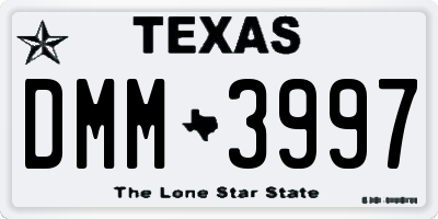 TX license plate DMM3997