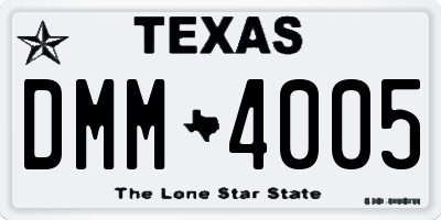 TX license plate DMM4005