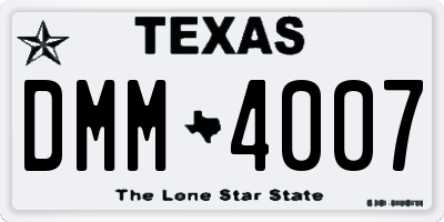 TX license plate DMM4007