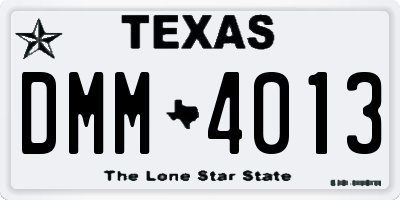 TX license plate DMM4013