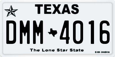 TX license plate DMM4016