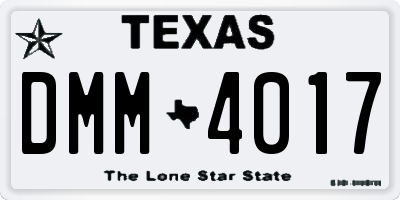 TX license plate DMM4017