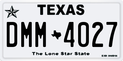 TX license plate DMM4027