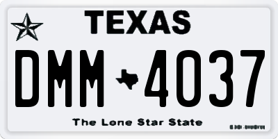 TX license plate DMM4037