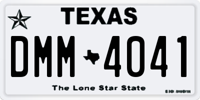 TX license plate DMM4041