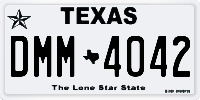 TX license plate DMM4042
