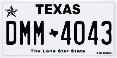 TX license plate DMM4043
