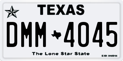 TX license plate DMM4045