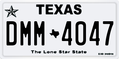 TX license plate DMM4047