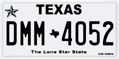 TX license plate DMM4052