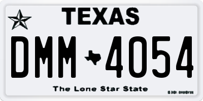 TX license plate DMM4054