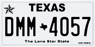 TX license plate DMM4057
