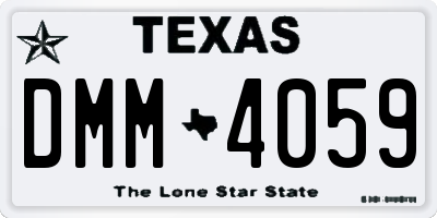 TX license plate DMM4059