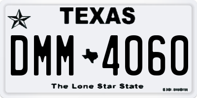 TX license plate DMM4060