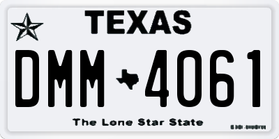 TX license plate DMM4061