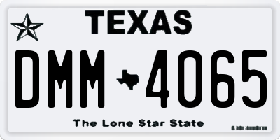 TX license plate DMM4065
