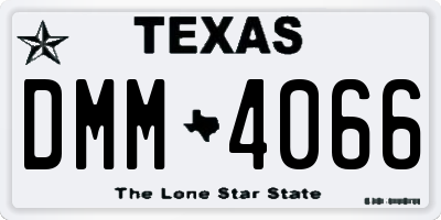 TX license plate DMM4066
