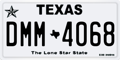 TX license plate DMM4068