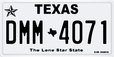 TX license plate DMM4071