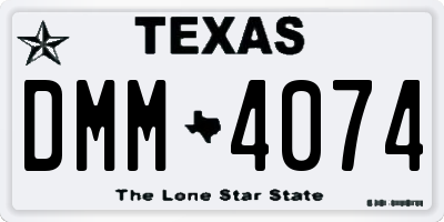 TX license plate DMM4074