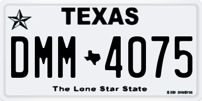TX license plate DMM4075