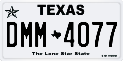 TX license plate DMM4077