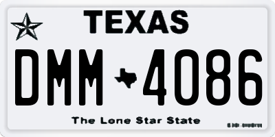 TX license plate DMM4086