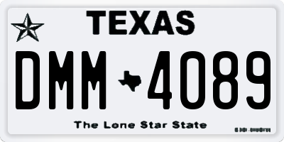 TX license plate DMM4089