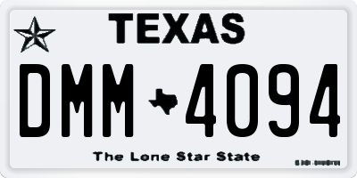 TX license plate DMM4094