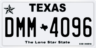 TX license plate DMM4096