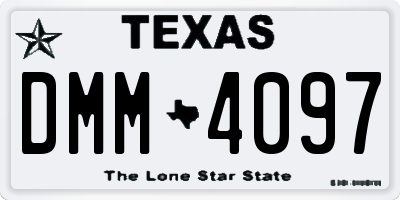 TX license plate DMM4097