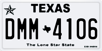 TX license plate DMM4106