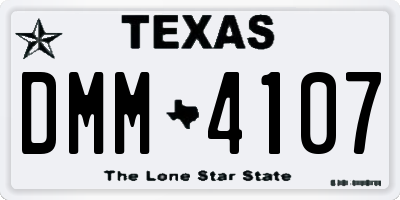 TX license plate DMM4107