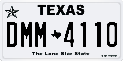 TX license plate DMM4110