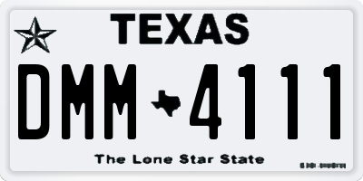TX license plate DMM4111