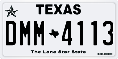 TX license plate DMM4113