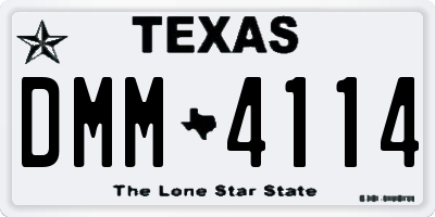 TX license plate DMM4114