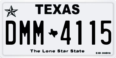 TX license plate DMM4115