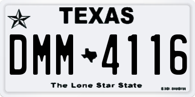 TX license plate DMM4116
