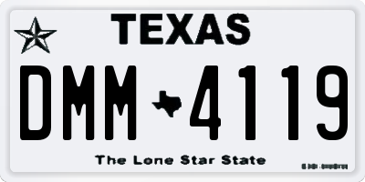 TX license plate DMM4119