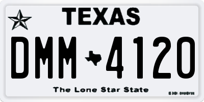 TX license plate DMM4120