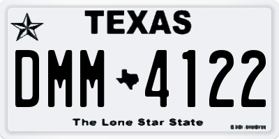 TX license plate DMM4122