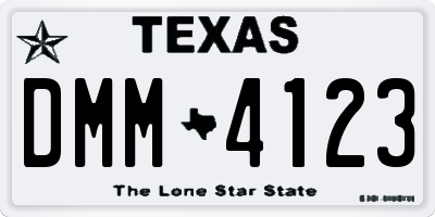 TX license plate DMM4123