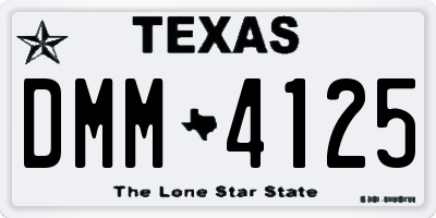 TX license plate DMM4125