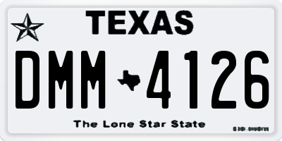 TX license plate DMM4126